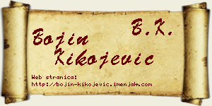 Bojin Kikojević vizit kartica